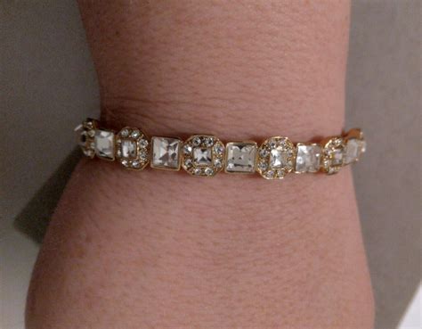 Givenchy Crystal Stone Cluster Hinge Bangle Bracelet 